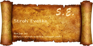 Stroh Evetke névjegykártya